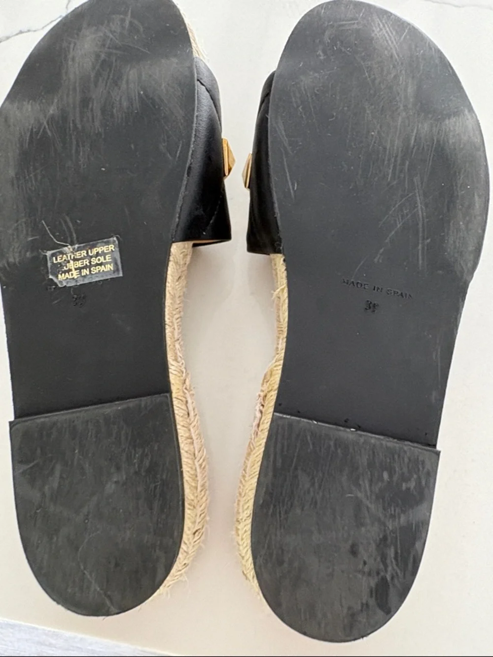 Maypol Black Slide Sandals with Gold Stud Accents. Valentino-ish. New. - Picture 4 of 7